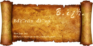 Bónis Éva névjegykártya